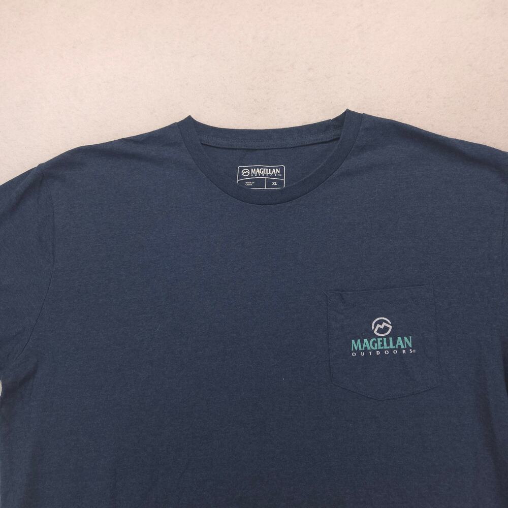 Magellan Outdoors Short Sleeve Crew Neck T-Shirt Mens Size XL Navy Blue